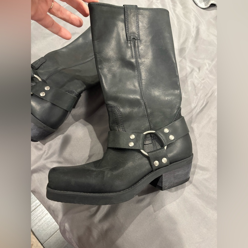 Frye Hightail Black Leather Boots